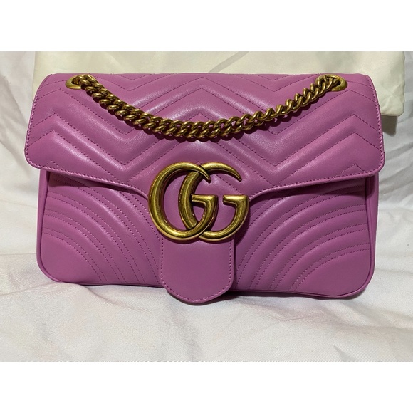 Wow! Rare Gucci Medium Marmont Bag in Pink - Picture 5 of 16